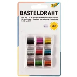 folia 9er-Set Basteldraht bunt mehrfarbig