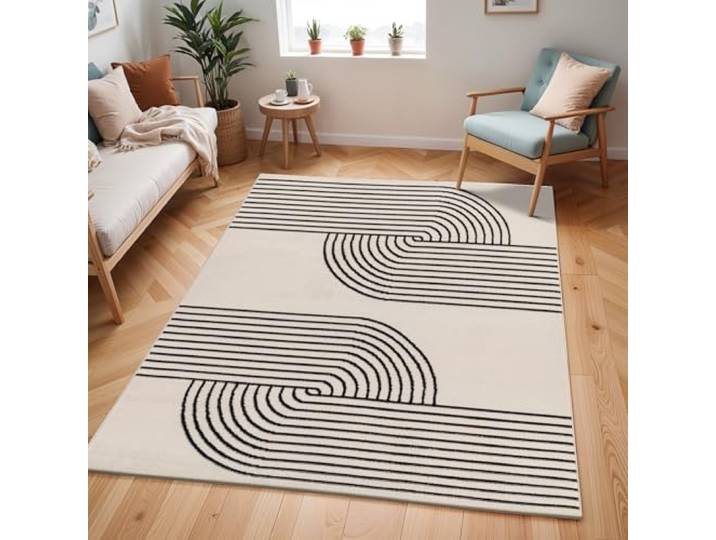 Livabliss Dehli Hialeah Tapis 150x213 cm – Ivoire\, Noir