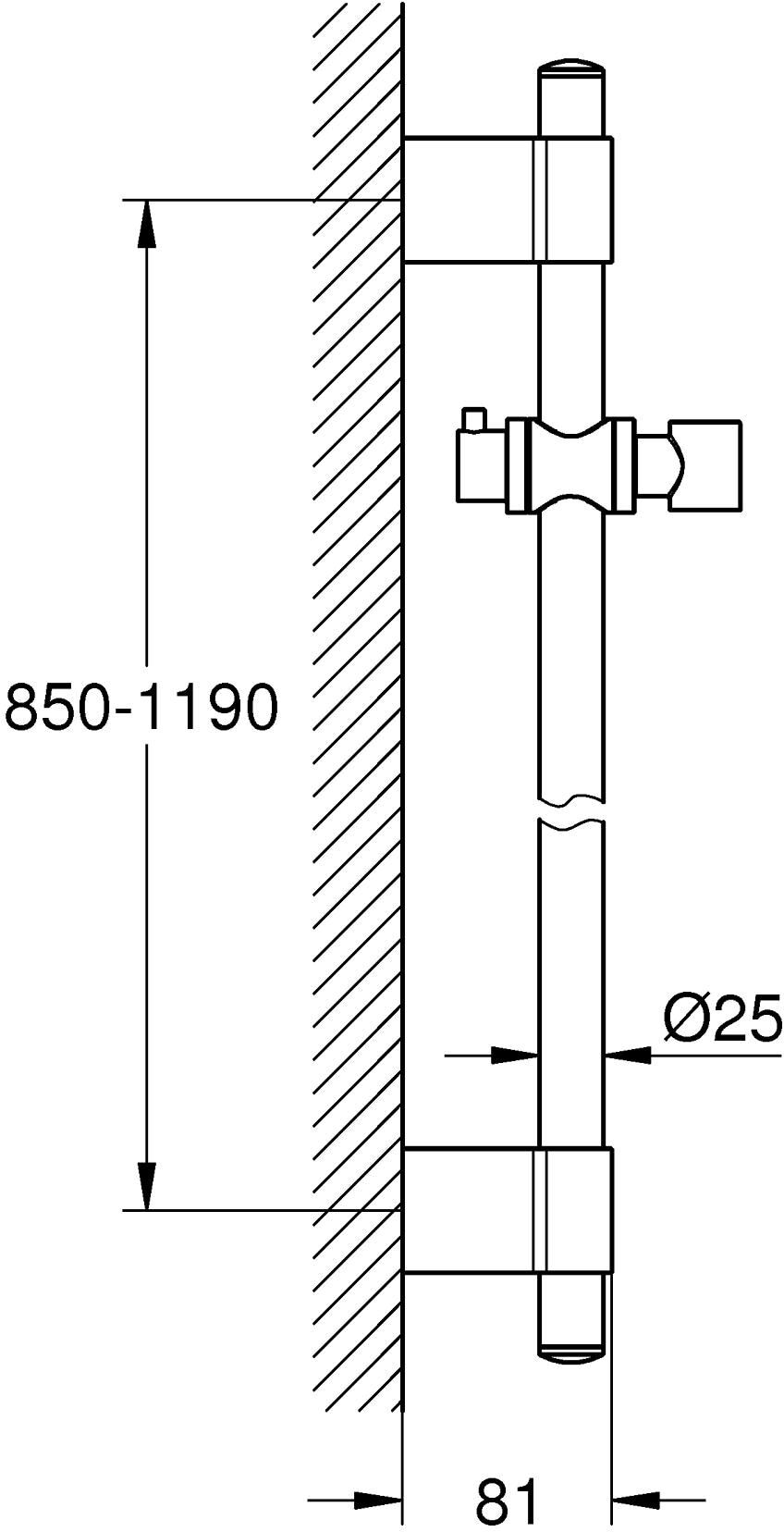 Duschstange GROHE "Rainshower 1150 mm", grau (chromfarben), Metall, Duschkopfhalterungen, Duschstange chromfarben Einheitsgröße