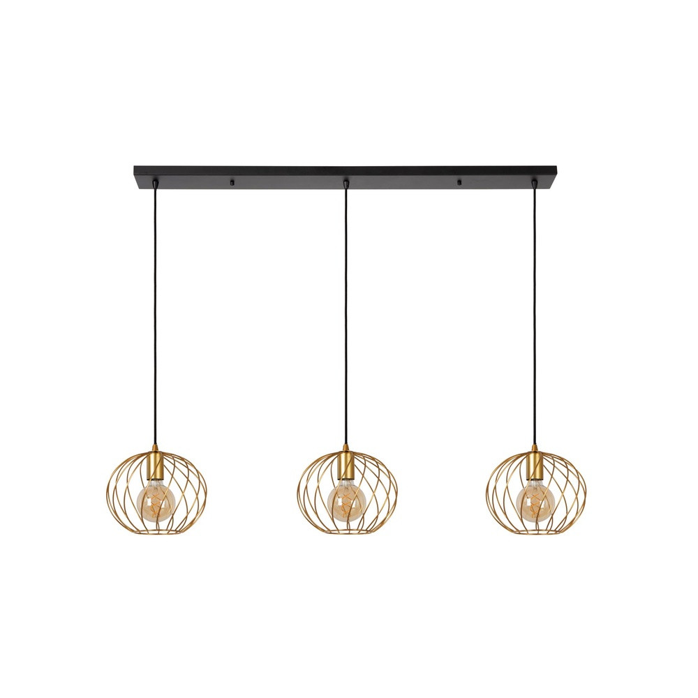Lucide Danza Hanglamp - 3xE27 - Goud/Messing - Modern Metaal