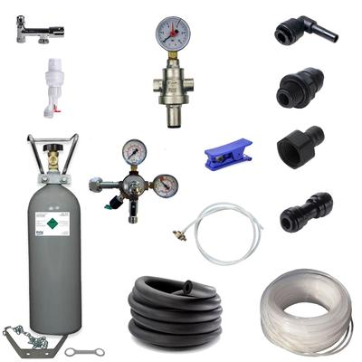 BieTal® Anschlußpaket für Untertisch Anlage Sprudel Tafelwassergerät 2Kg CO2 OHNE Filter