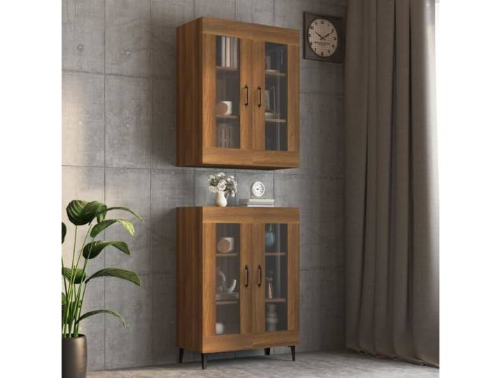 817392 Armoire murale suspendue Chêne marron 69 5x34x90 cm