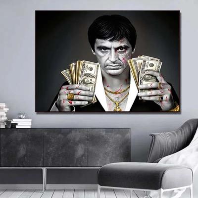 Inspired Living Scarface Tony Montana Money Canvas Wall Art Poster For Living Room Decor 40x60cm No Framed