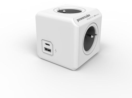DesignNest PowerCube Original stopcontacten met USB A+C - Wit