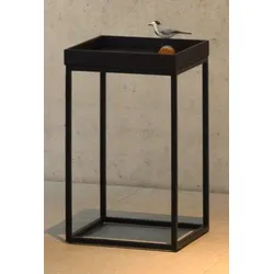 Beistelltisch Pino Säulenform Gestell schwarz Tablett Esche Wenge