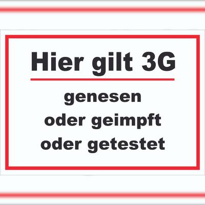 HB-Druck Hier gilt 3G Hinweis Schild mit Text waagerecht A4 (210x297mm)