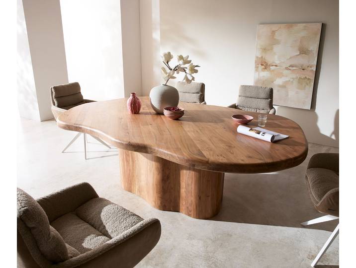 Esstisch Herkon 240x140 Akazie Natur Holzgestell, Esstische