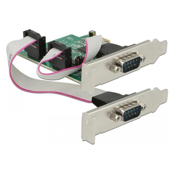 Delock PCI Express Karte > 2 x Seriell RS-232 High Speed 921K mit Spannungsversorgung (89641)