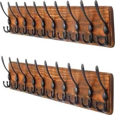 No Wall Mounted 10 Tri Hooks - 39 x 5.25 x 3