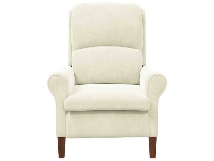 Confortable Fauteuil simple pour salon bureau chaise relax Crème Velours__27833