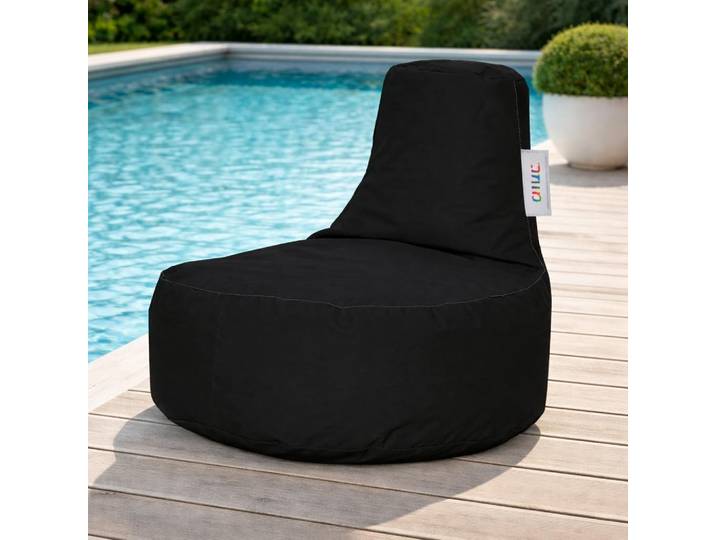 Pouf de jardin imperméable avec poches ARTA - Noir