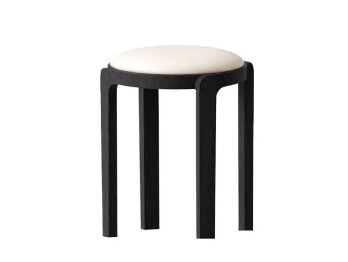 YDHFCD Stapelbarer Hocker mit gepolsterter Sitzfläche aus Massivholz Stapelbarer Holz-Hocker, gepolsterter runder Sitz, platzsparend, vielseitig.(Style 8)