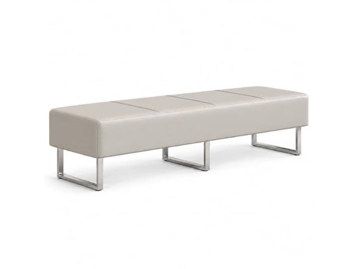 JS Ellie Kunstleder Wartezimmerbank, Gewerbliche Sitzbank Mit Metallbeinen Lobby-Sitzbank Mit Hoher Belastbarkeit Für Empfang, Wartezimmer, Salon, Spa, Praxis & Friseur(D,120cm/47.2in)