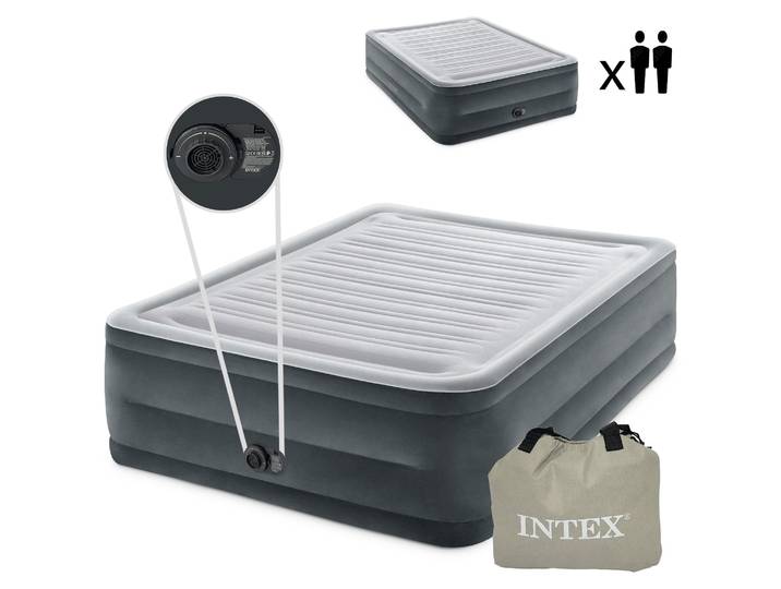 Matelas gonflable pour lit double avec pompe automatique\, dimensions 203x152 cm\, marque INTEX\, modèle 64418ND