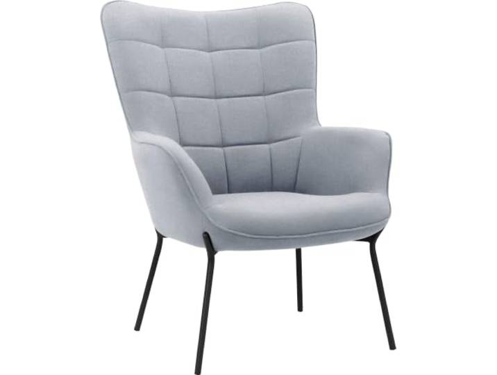 Boris Lounge-Sessel aus Stoff hellgrau