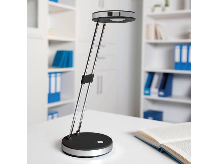 LED-bureaulamp MAULpuck, zwart, Werkkamer / Kantoor, Kunststof, Modern, LED bureaulamp