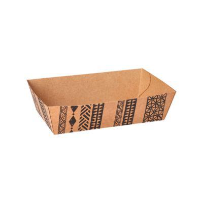 Snacktrays Papstar Maori, Einweg, L 140 x B 105 x H 35 mm, aus FSC®-zertifizierter Pappe, braun, 400 Stück