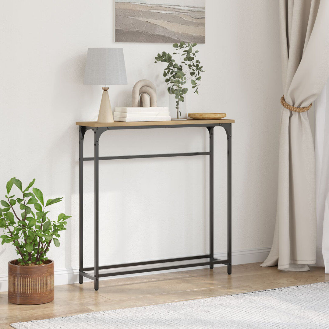 17 Stories Console Table Old Wood Compact Simplistic Artisan Oak 75cm H x 86cm W x 19.5cm D