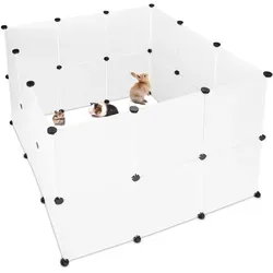 Relaxdays DIY Freilaufgehege Kunststoff Weiß,Schwarz