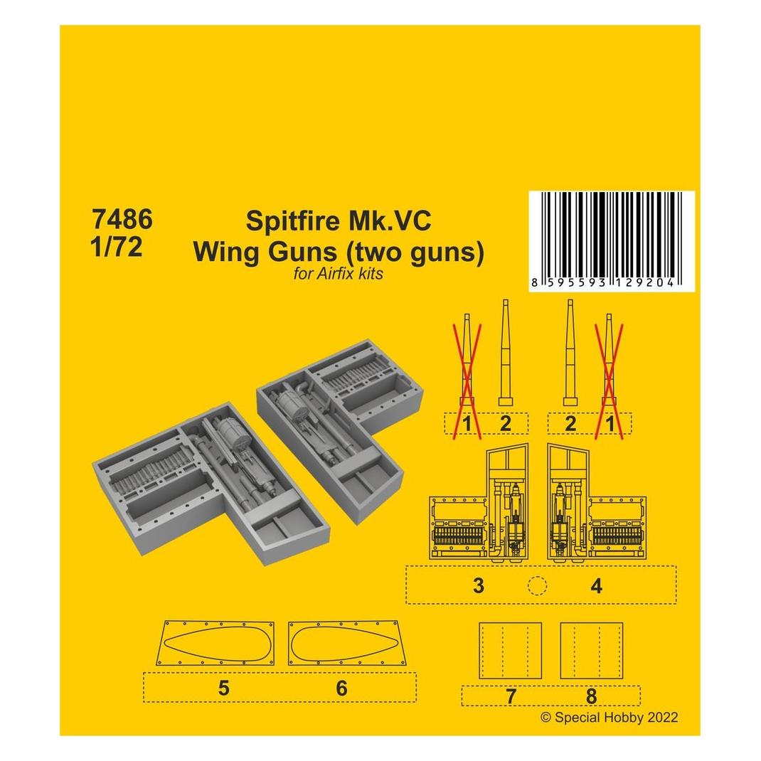 CMK Spitfire Mk.VC Wing Guns (two guns) / for Airfix kit (129-7486)