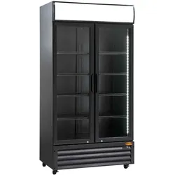 Getränkekühlschrank mit 2 Flügeltüren | 776 Liter | Schwarz