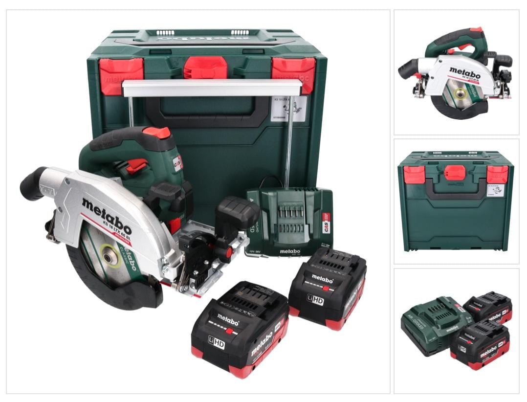 Metabo KS 18 LTX 66 BL accu-handcirkelzaag 18V met metaBOX en 2x8Ah LiHD accu plus ASC 145 lader