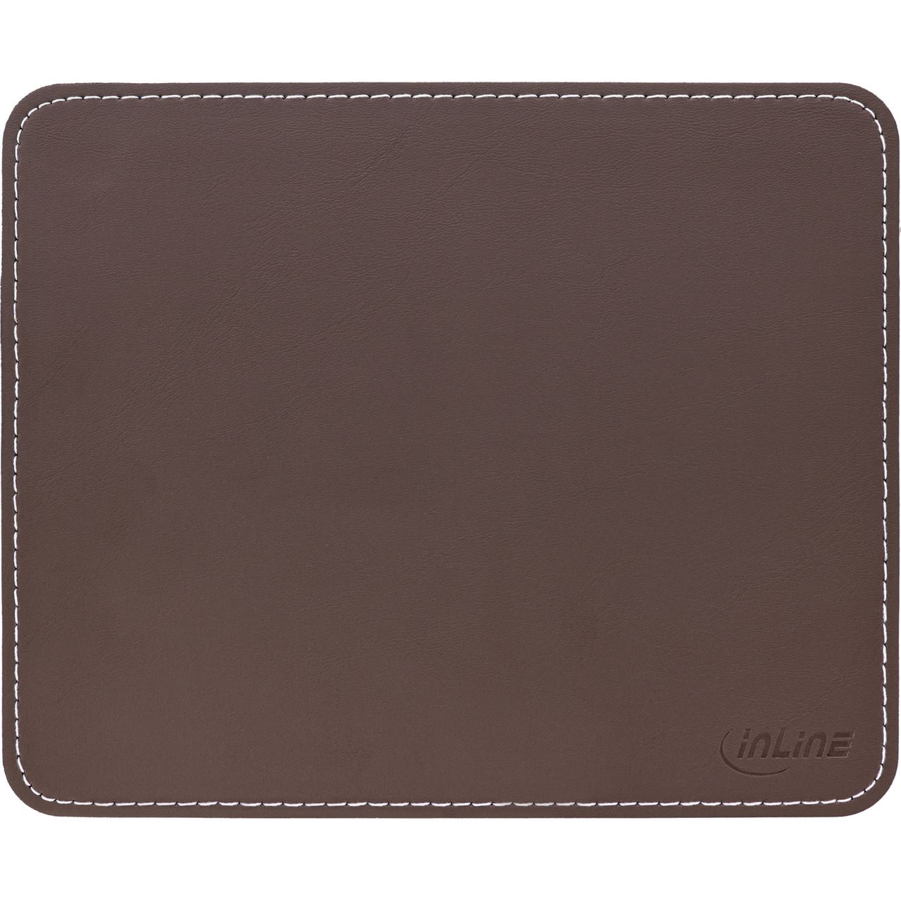 InLine Maus-Pad Premium Kunstleder braun, 255x220x3mm