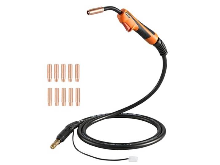 VEVOR Pistolet de Soudage MIG 100 A Torche de Soudage MIG Remplacement pour Lincoln Magnum 100L (K530-5)\, avec Câble 3 m\, 5 Embouts de Contact 0\,9 mm et 5 Embouts de Contact 0\,8 mm Supplémentaires