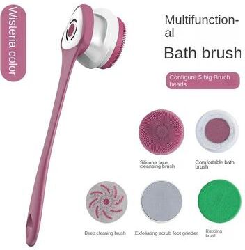 Uplift Essentials Electric Silicone Body Scrubber purple