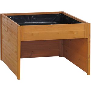 Mendler Mähroboter-Garage HWC-Q17, braun, aus Holz, universal, mit Pflanzkasten, 70 x 50 x 80 cm