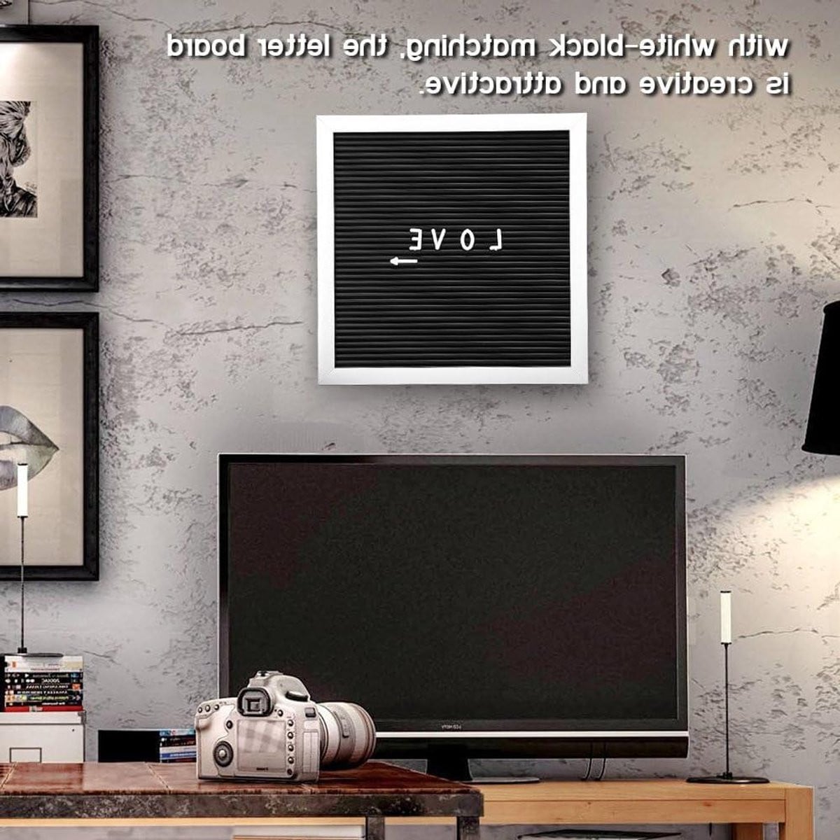 Wit Letterbord met Verwisselbare Letters voor Decoratie Thuis - 25 x 25 cm