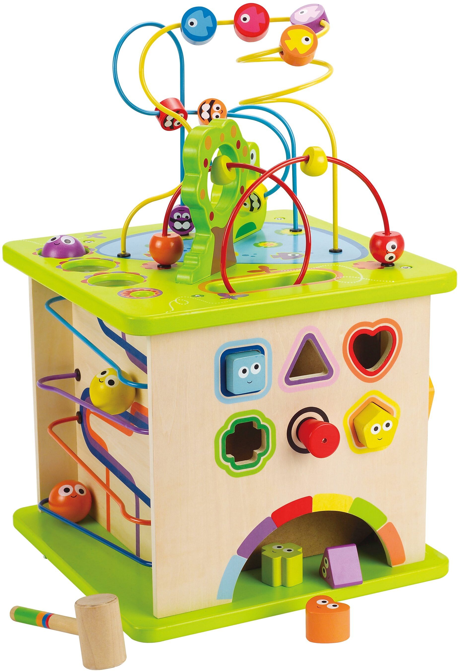 Motorikwürfel HAPE "Kleine Tierchen", bunt, Motorikspielzeug, KinderB:35cm H:50cm T:35cm, Holz, Motorikwürfel, B:35cm H:50cm T:35cm