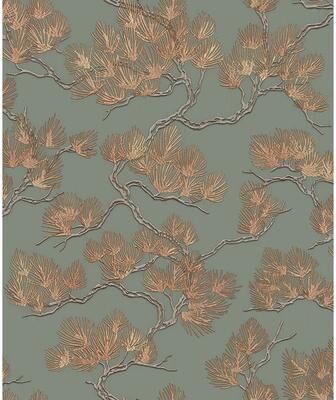Veer Decor Embroidered Pine Tree Wallpaper