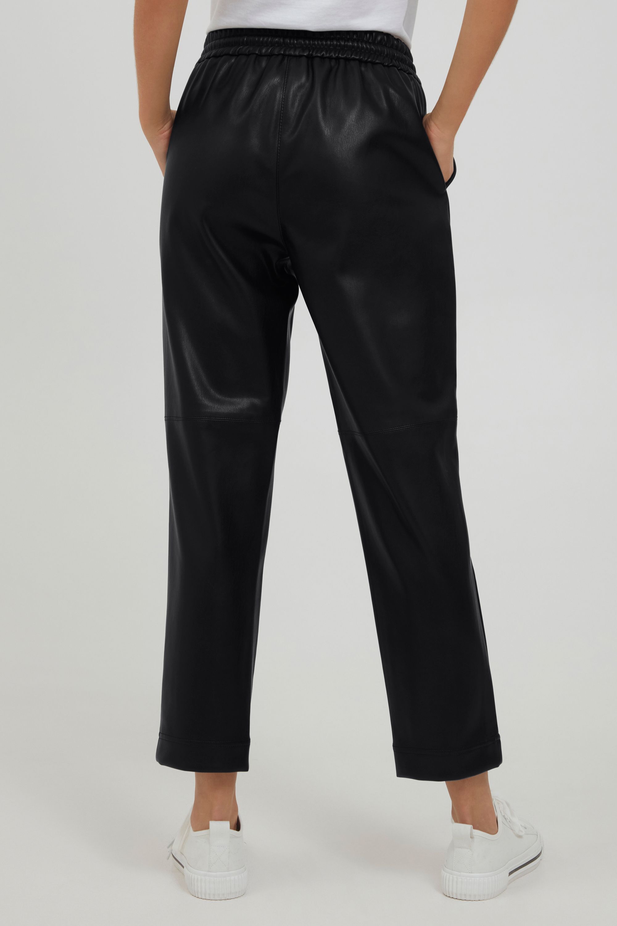 Jogger Pants OXMO "Jogger Pants OXPaulia", Damen, Gr. S, N-Gr, schwarz, Obermaterial: 99% Polyurethan PU. 1% Polyester PES., Hosen Jogger Pants