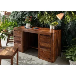 Schreibtisch Sheesham 150x75x78 walnuss gewachst TORONTO #248
