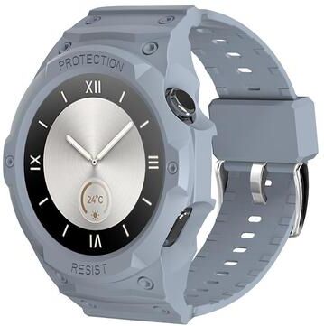 Everyday Crate Huawei Watch GT 6 GT 5 GT 4 46mm TPU Watch Band Integrated Protective Watch Strap light Grey