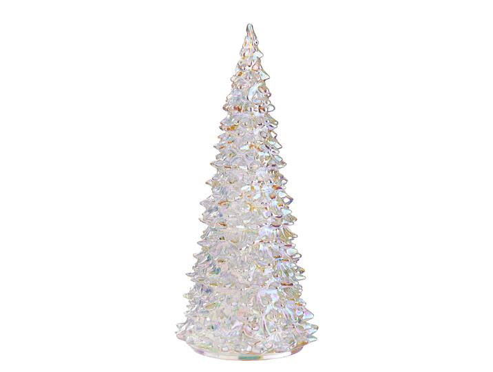LED Deko-Tanne CRYSTAL 22cm Silber/Silber