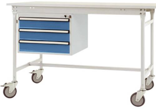 Manuflex ZB4632.0002 Gehäuse-Unterbau mobil, Nutzhöhe 3 Schubfächer mm mit der Farbkombination HF0002 = Korpus lichtgrau RAL 7035