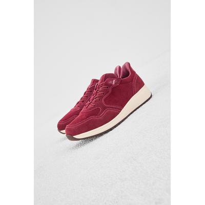 Schnürschuh WALDLÄUFER "K-Jenna", Damen, Gr. 5,5, Leder Textil, rot (burgundy), Nubukleder, Veloursleder, Schuhe Schnürschuh, Sneaker, Komfortschuh, Bequemweite K = extraweit
