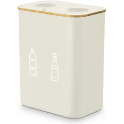 Relaxdays Pfandflaschen-Sammelbehälter, Vorratsbehälter, Beige