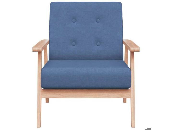 BEST-HOME Meuble de Siège - UU - Fauteuil Bleu Tissu HH597