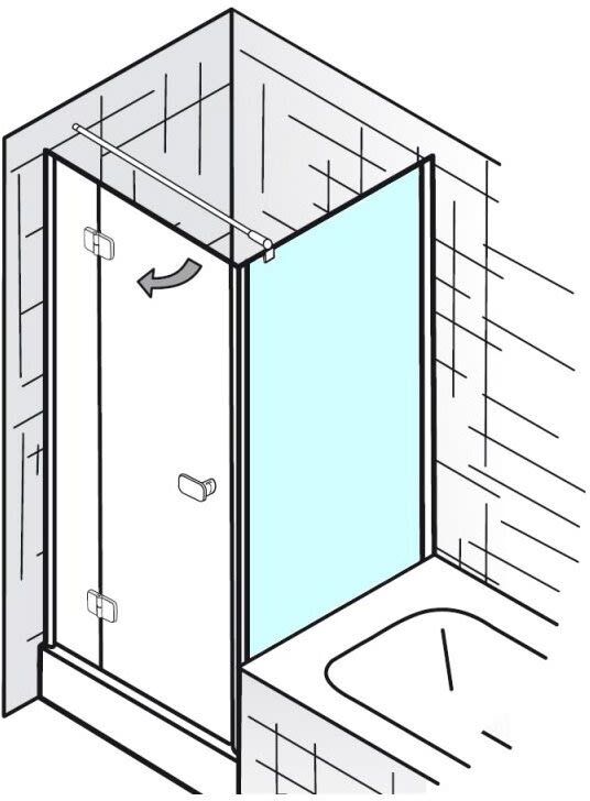 HSK Premium Softcube Seitenwand verkürzt für Drehtür 80 x 178 cm