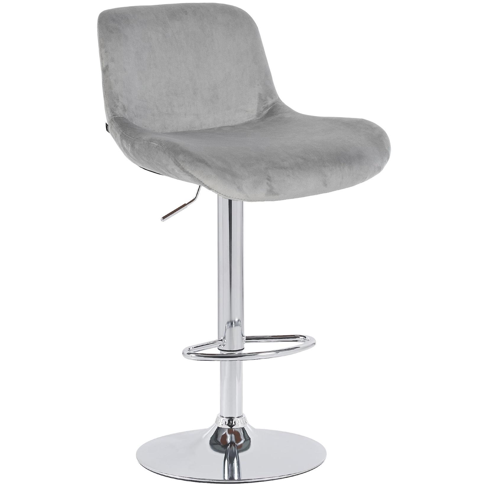 CLP Barhocker Solon Chrom Samt Farbe: grau, Material: Samt