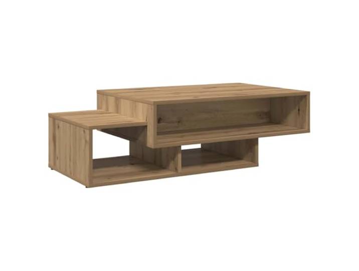 Favemtsl Couchtisch Artisan Eiche 105x55x32 cm Modern Holzwerkstoff Flacher Beistelltisch mit 3 asymmetrischen Fächern für viel Stauraum im Wohnzimmer oder Büro.