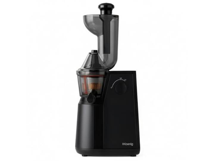 H.Koenig Vertikaler Entsafter GSX24 Vitamin + Entsafter ohne BPA - 82 mm Weitmundig - 3 Siebe für dünnen oder dicken Saft und Sorbet - Sanfter Druck - 50 Umdrehungen 400 W
