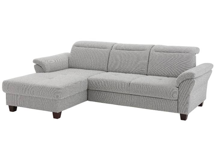Ecksofa GOODPRODUCT Solvei L-Form , silber, B:255cm H:104cm T:185cm, Struktur (100% Polyester);Luxus-Microfaser Lederoptik (100% Polyester);Luxus-Microfaser ALTARA NUBUCK (100% Polyester), Sofas, Ecksofa, mit Recamierenabschluss und Sitztiefenverstellung