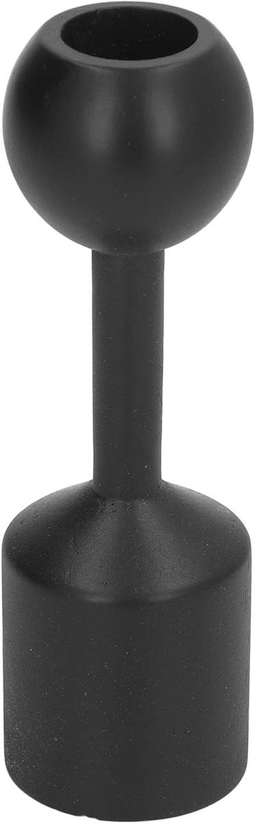Houten Kandelaar Vintage Romeinse Zuil - Decoratieve Kaarsenhouder voor Taperkaarsen - Zwart - Hoogte: 13,5 cm