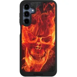 Nivocase Handyhülle für Samsung Galaxy A16 5G Hülle NIVOpure Case Schwarz Feuer Schädel Totenkopf (Samsung Galaxy A16 5G), Smartphone Hülle, Schwarz