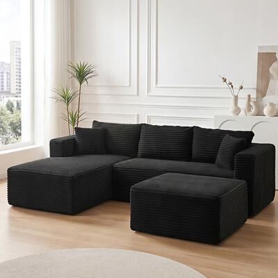 Modern Upholstered Modular Sectional Sofa with Flexible Chaise Seating by GDFStudio