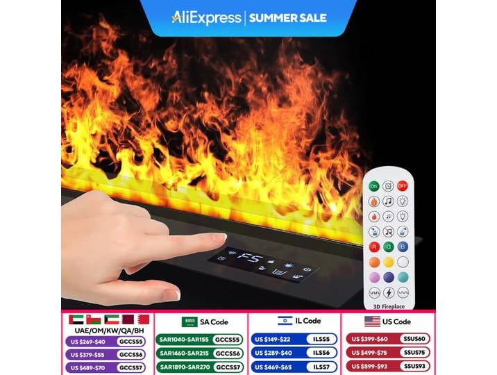 Cheminée 3D atomisée avec flamme de vapeur colorée, ECO Smart Home, décoration intérieure, vapeur d'eau, brume, cheminée électrique intelligente